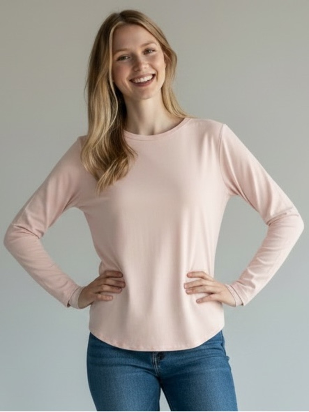 NWT Yogalicious Ultra Lush Ada Long Sleeve Performance Tee Peach - Medium